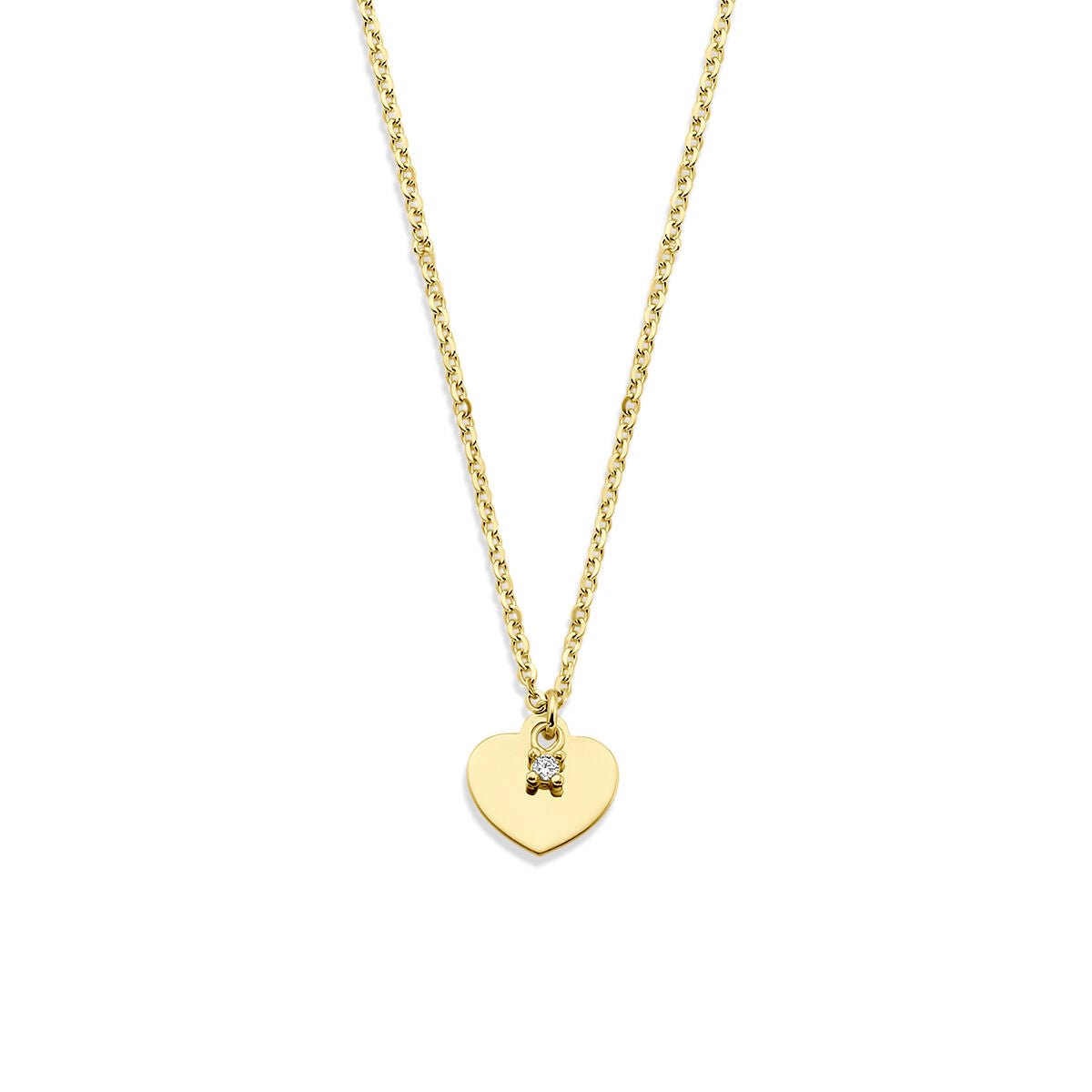 Collier hartje zirkonia 40 - 42 - 44 cm