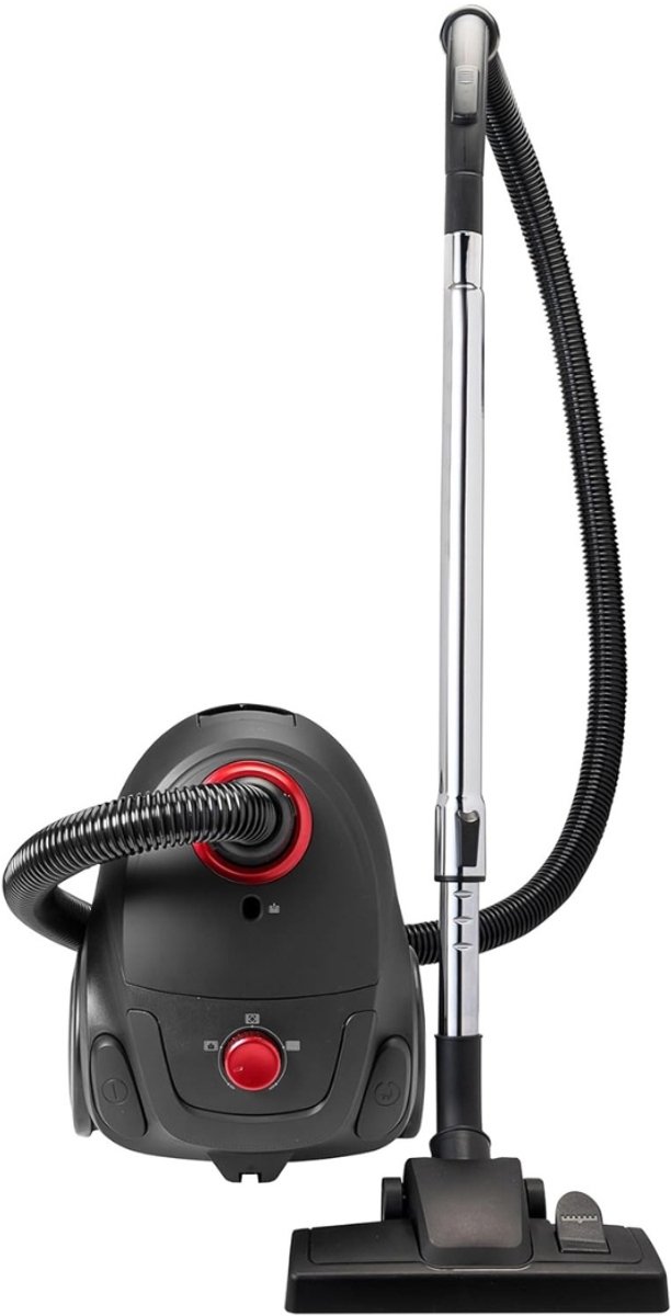 Stofzuiger met zak - vloerstofzuiger incl. 3 stofzuigerzakken - 94 cm telescoopstang en omschakelbare vloermondstuk - 7,5 m actieradius - uitwasbare HEPA12 & microfilter