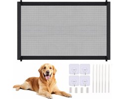 Veiligheidshek voor baby's en honden, 180 x 72 cm, zonder boren, kinderen, 4 haken, kunststof houders, veiligheidsgate, dierenoppas.