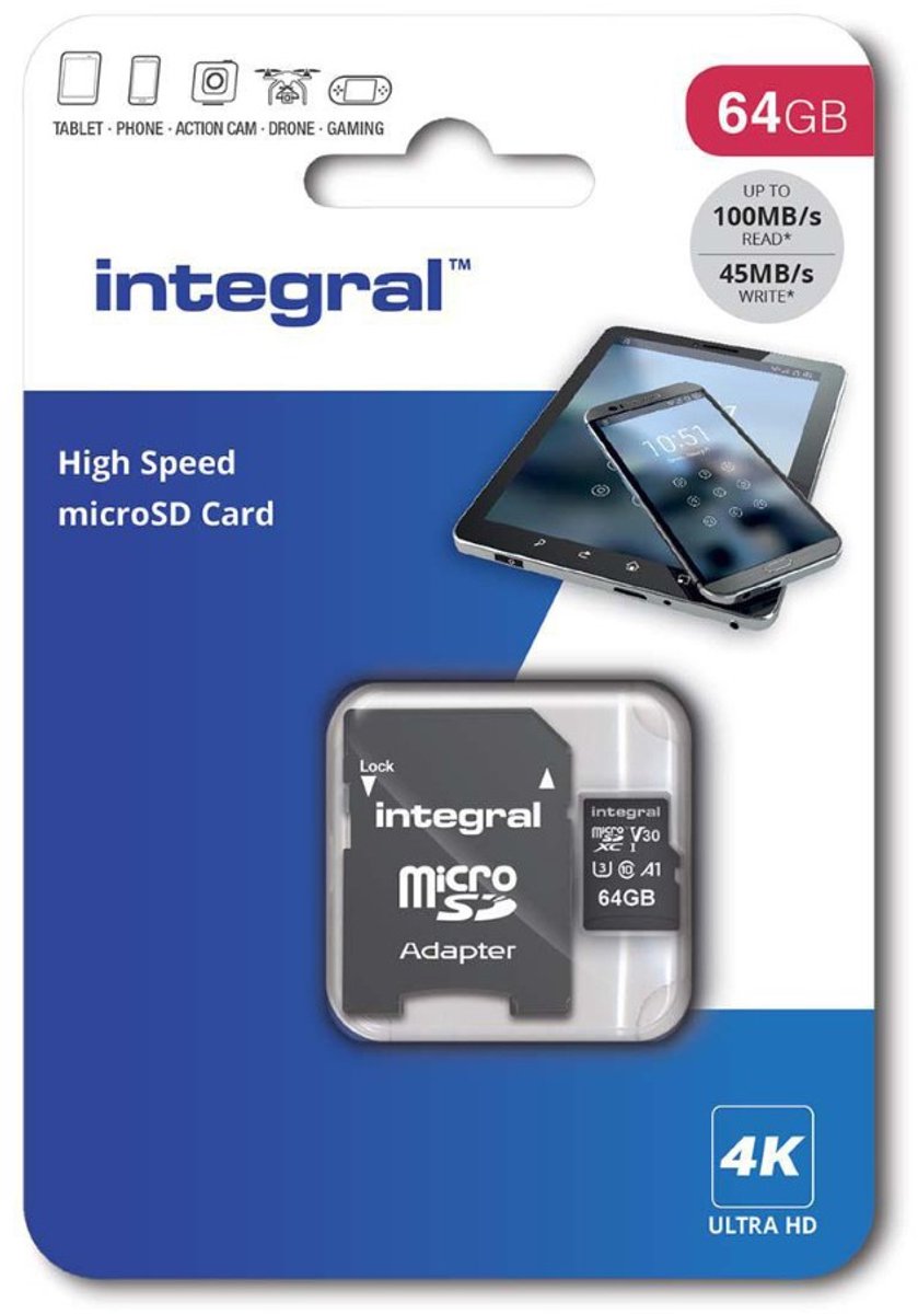 Geheugenkaart Integral microSDXC 64GB
