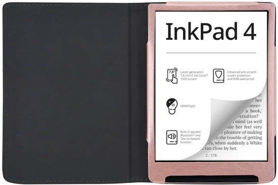Luxe Hoes Geschikt voor Pocketbook Inkpad 4 Beschermhoes Cover Roze Goud van Luxe — afbeelding 2