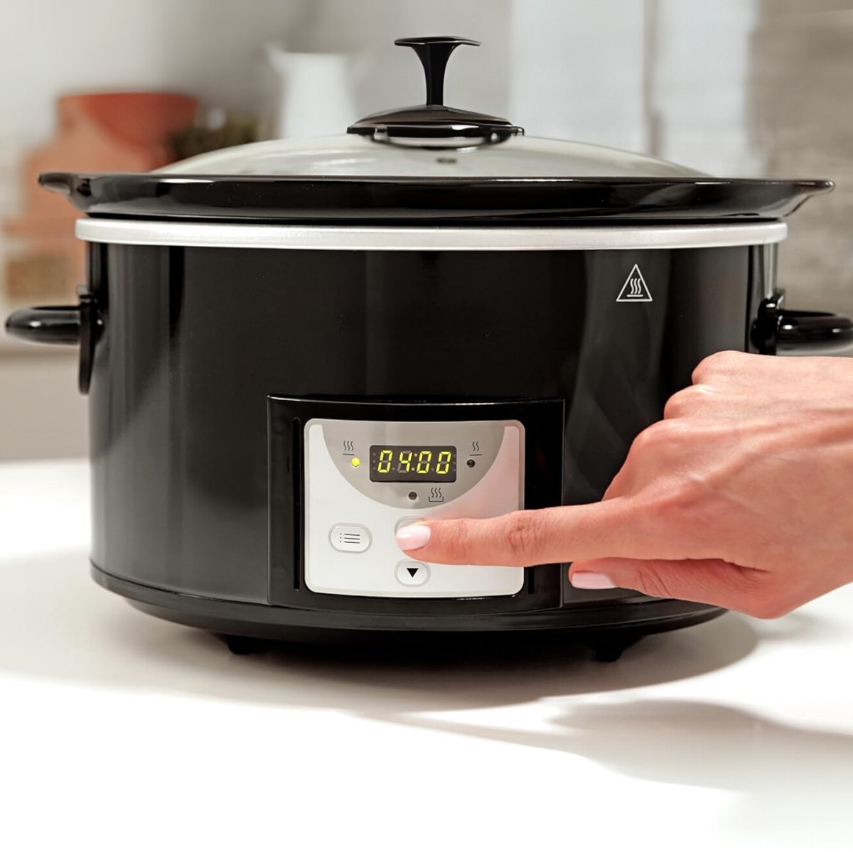 Zyrex® Slowcooker met Timer - Zwart - 31cm x 23cm x 30cm - afbeelding 2