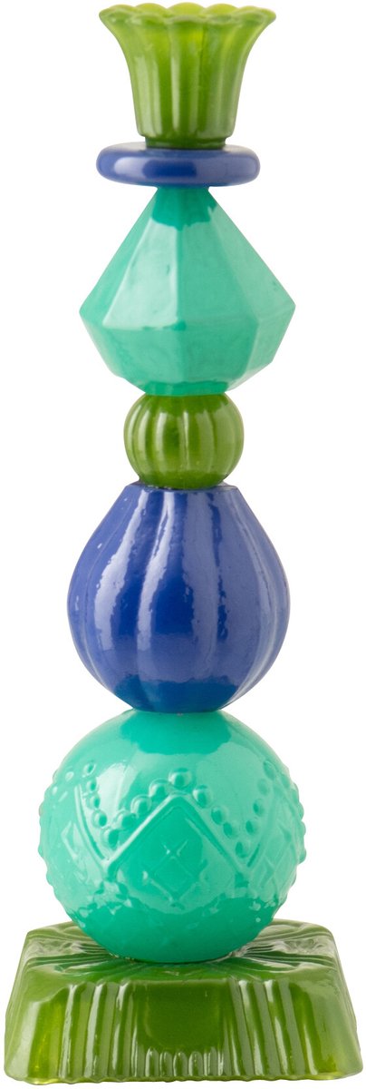 J-Line kaarshouder - glas - azuurblauw/blauw - large