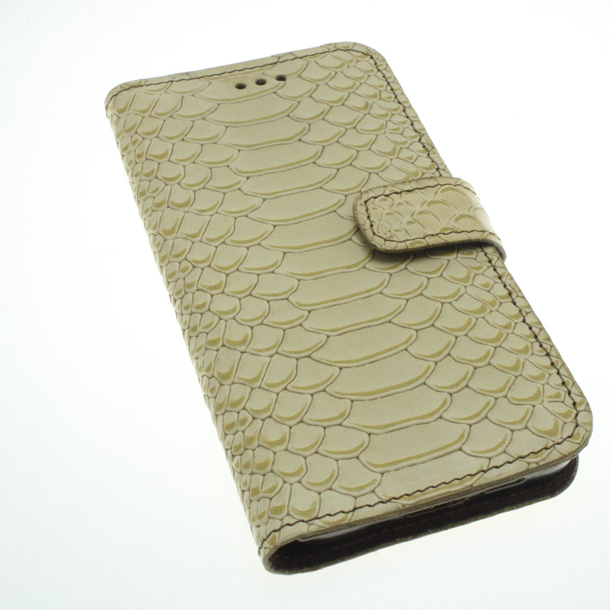 Made-NL (Samsung Galaxy S24 Plus of 25 Plus) leren hoesje – Oersterk kalfsleer met krokodillenprint, robuuste bookcase