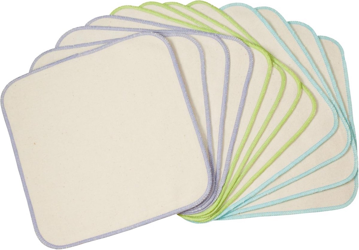 12x Biologische Flanellen Monddoekjes en Luiers voor Baby's - Absorberend