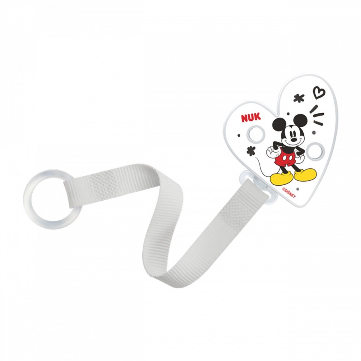 NUK Disney Mickey speenkoord wit - Fopspeenlint