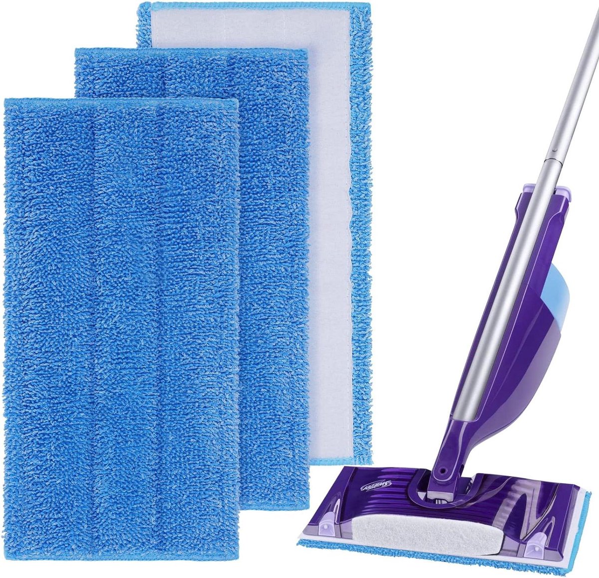 Herbruikbare Moppads voor Spray Mop, 3 Stuks Wasbare Dweilpads voor Vloerreiniging