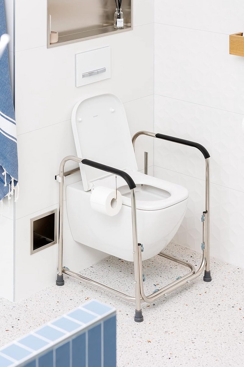 Mobiele Toiletbeugel RVS met Antislip Staande Hulp