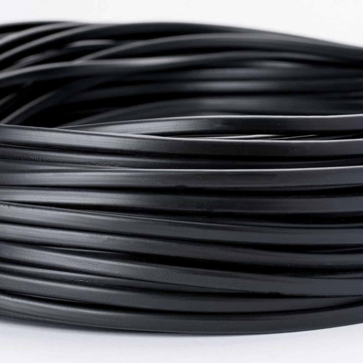 Platte 2-aderige Elektriciteitskabel met PVC Mantel - 2x0.75 mm² - Zwart - 10 Meter