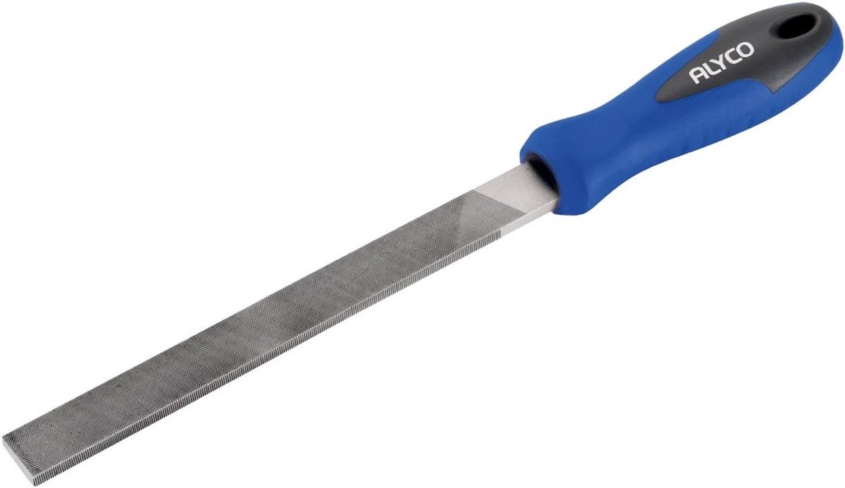 Vlakke vijl 100mm met Bi-materiaal handvat en Gekartelde Rand