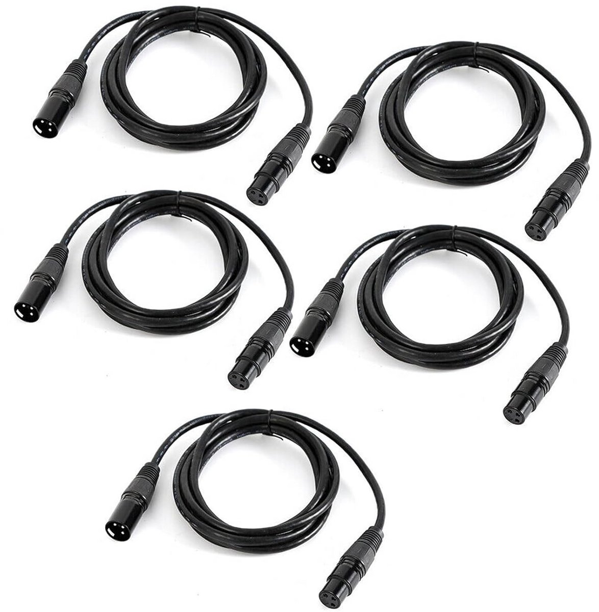 DMX-patchkabel 1 meter, 3-polig, mannelijk naar vrouwelijk, zwart