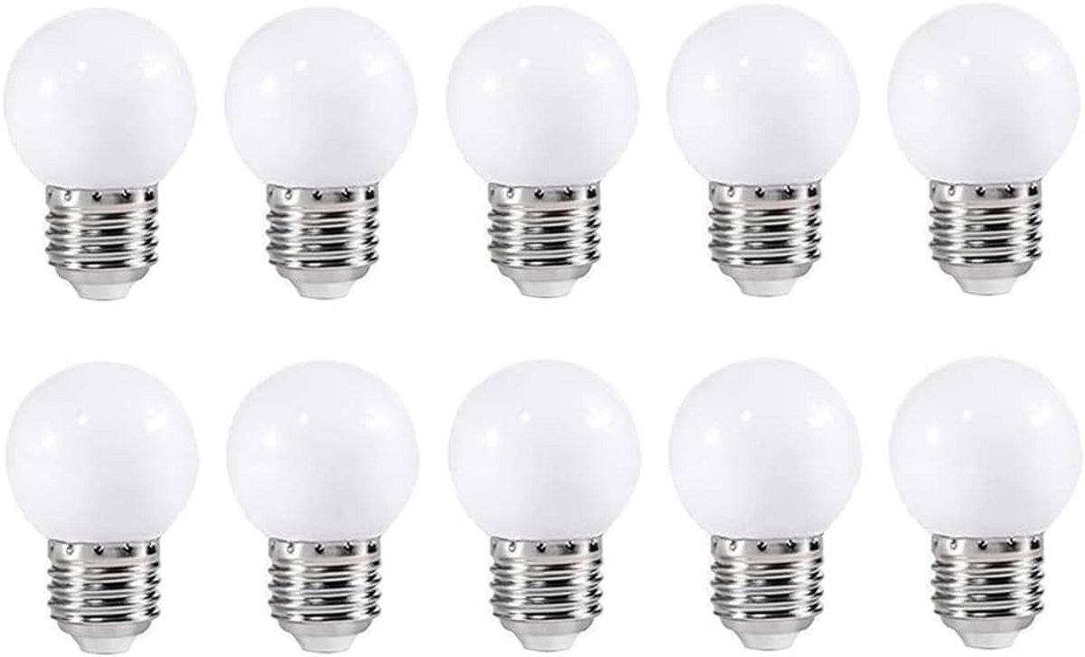 10x E27 Ledlampen Klein Bolvormig Warm Wit 2W Vervanger 20W Waterdicht Binnen Buiten