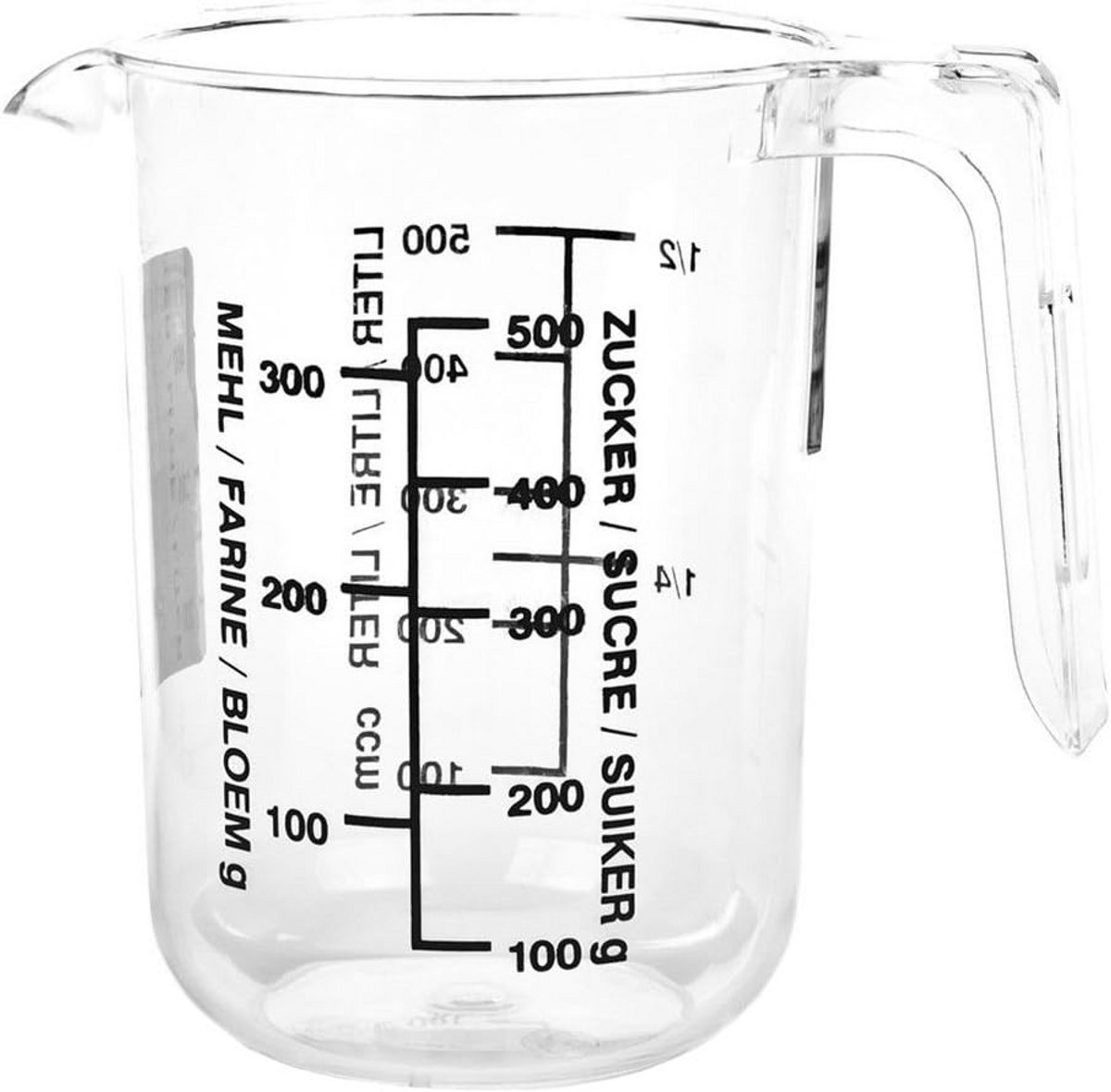 Maatbeker 0,5 liter transparant