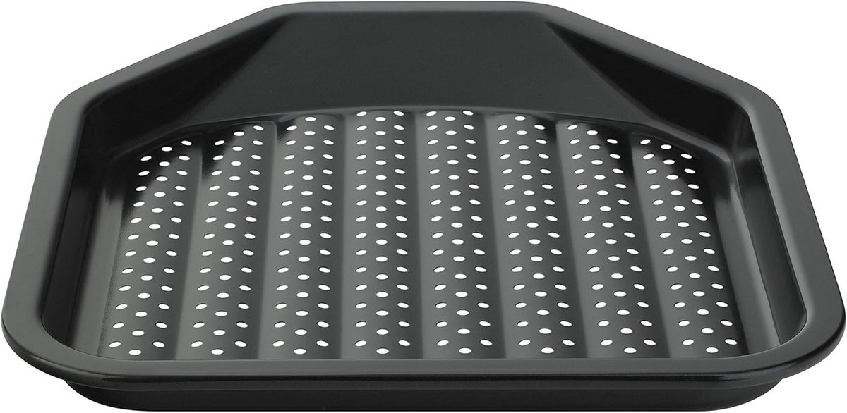 Ronde Pizzaplaat in Staal-look 35 cm Zwart
