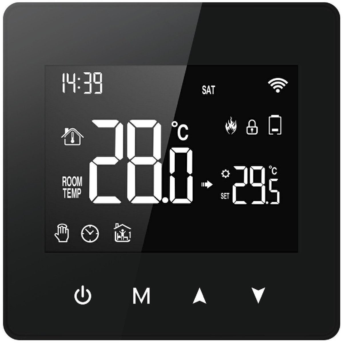 Wifi Opbouw Thermostaat | Touchscreen bediening | Wifi | Opbouwmontage | CV aan/uit systemen | Tuya Smart Life | Open raam detectie | Zwart thumbnail 7