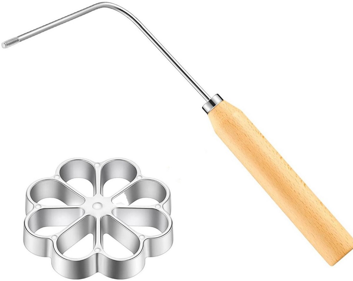Aluminium Wafelijzer Vorm met Houten Handvat - Voor Huisgemaakte Warme Wafels