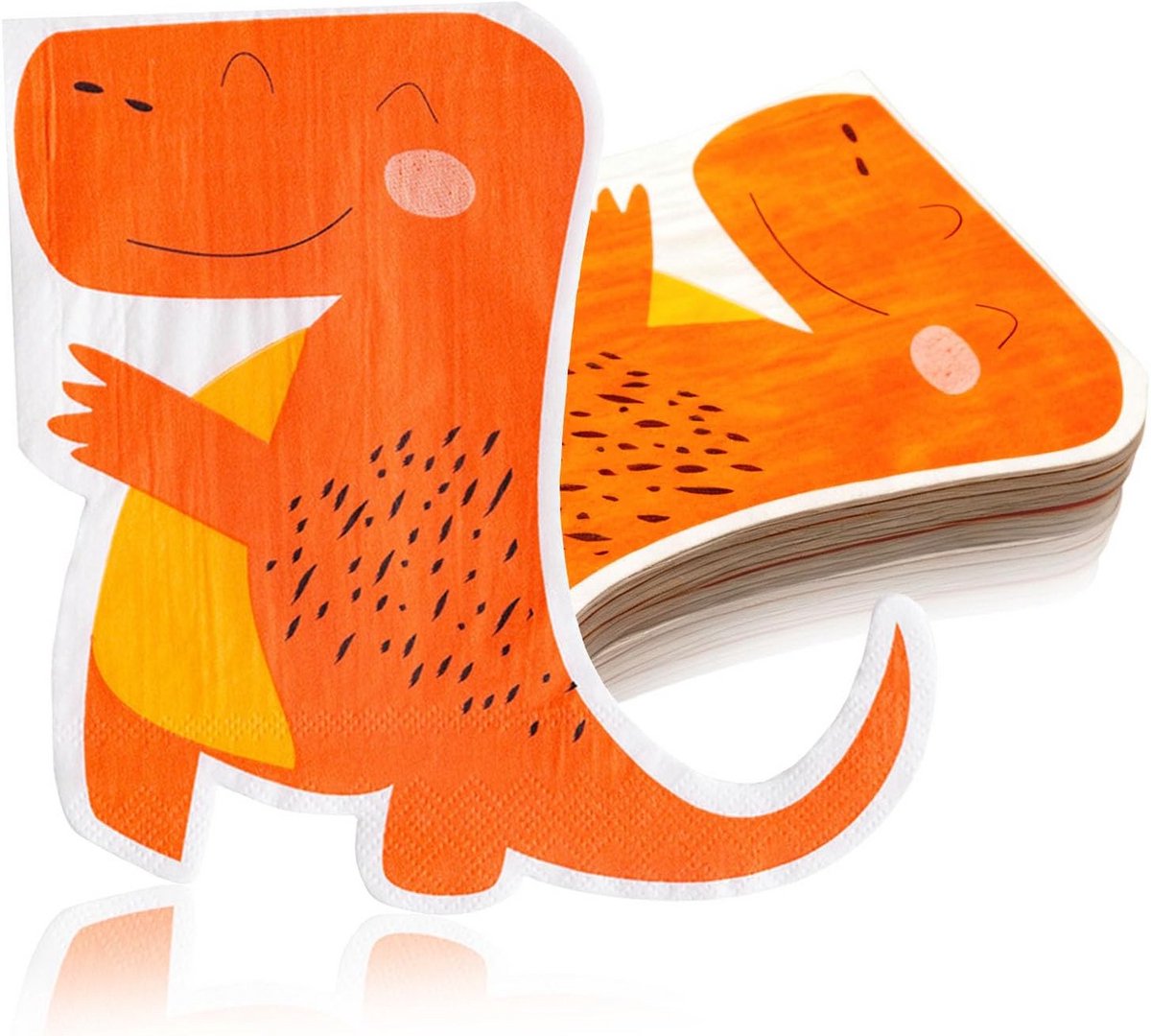 20 Papieren Servetten met Zoete Dinosaurus Motief voor Kinderfeestjes