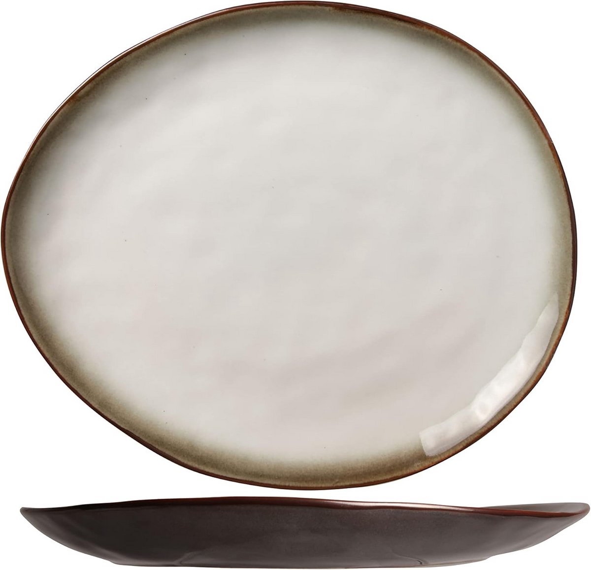 Set van 3 Soepborden Keramiek Geel met Rustieke Rand - Ø20.3 cm