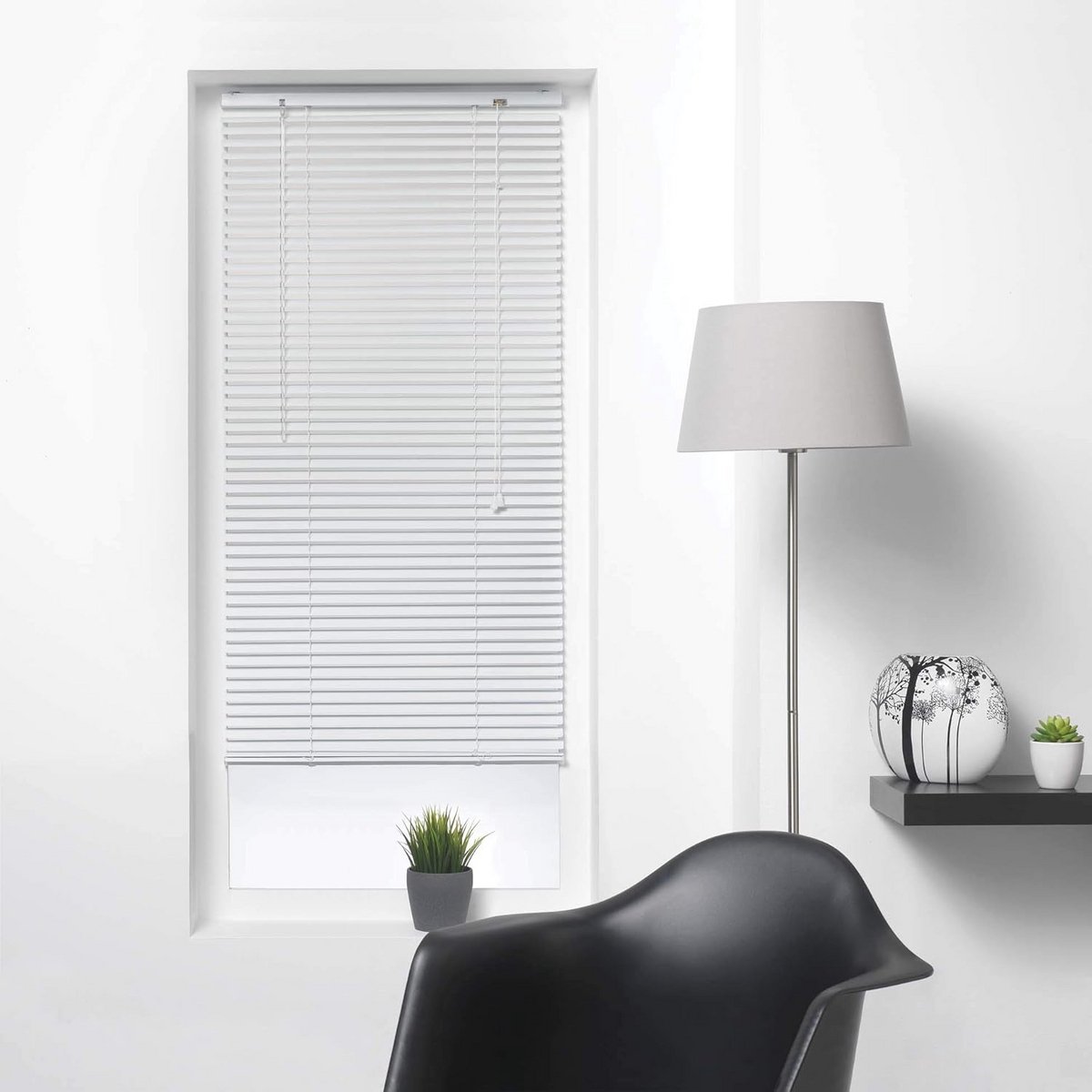 Aluminium Jaloezie voor binnen, 60 x 130 cm, Wit, met Verstelbare Lamellen voor Lichte Regeling