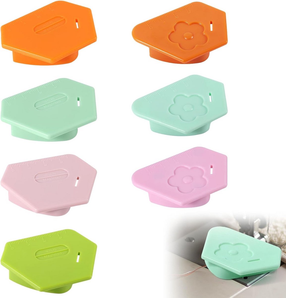 7-Delige Set Magnetische Naadgeleiders met Meetlat voor Naaimachine