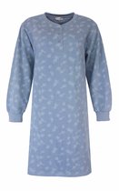 Tenderness Dames Nachthemd - Fleece - Lange Mouwen - Denim Blauw - Maat 3XL