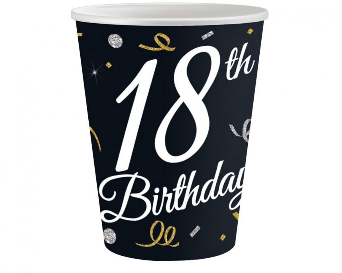 Happy Birthday B&C Happy Birthday 18 paper cups 6 pcs 200 ml