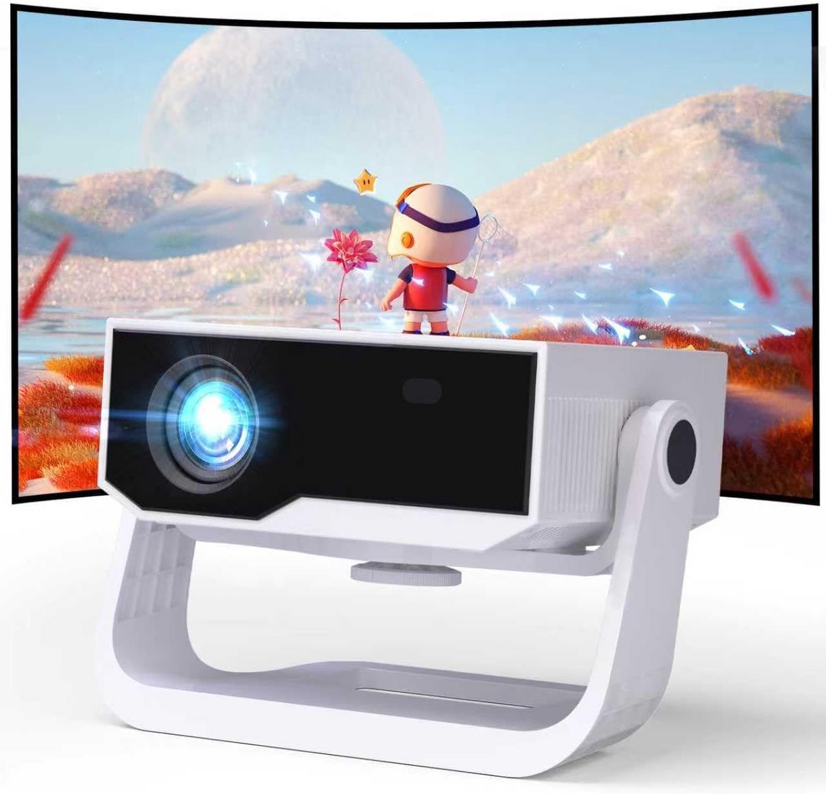 Slimme Full HD 1080P Projector met Android 11 voor Thuisbioscoop en Streaming