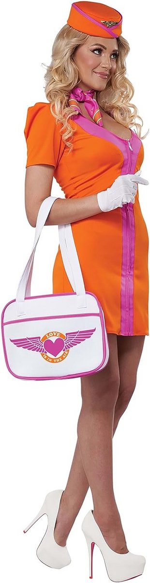 Opblaasbaar Stewardess Kostuum Dames - Retro Vliegend Thema Feestoutfit