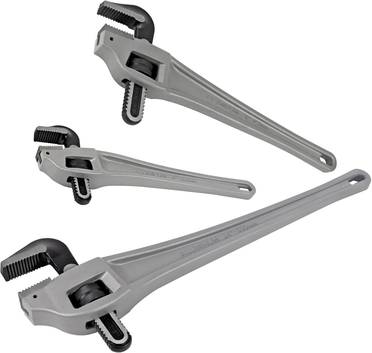 Verstelbare Aluminium Pijpsleutel Set - Heavy Duty Loodgieter Gereedschap met Gesmeed Stalen Bek