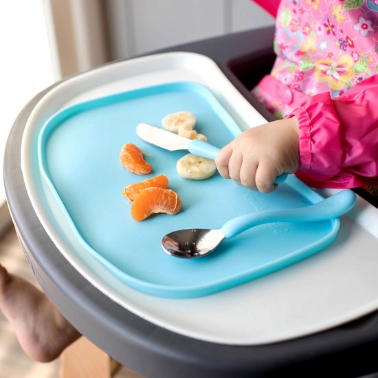 Zachte Siliconen Mini Placemat voor Baby en Peuter - Navy — afbeelding 4
