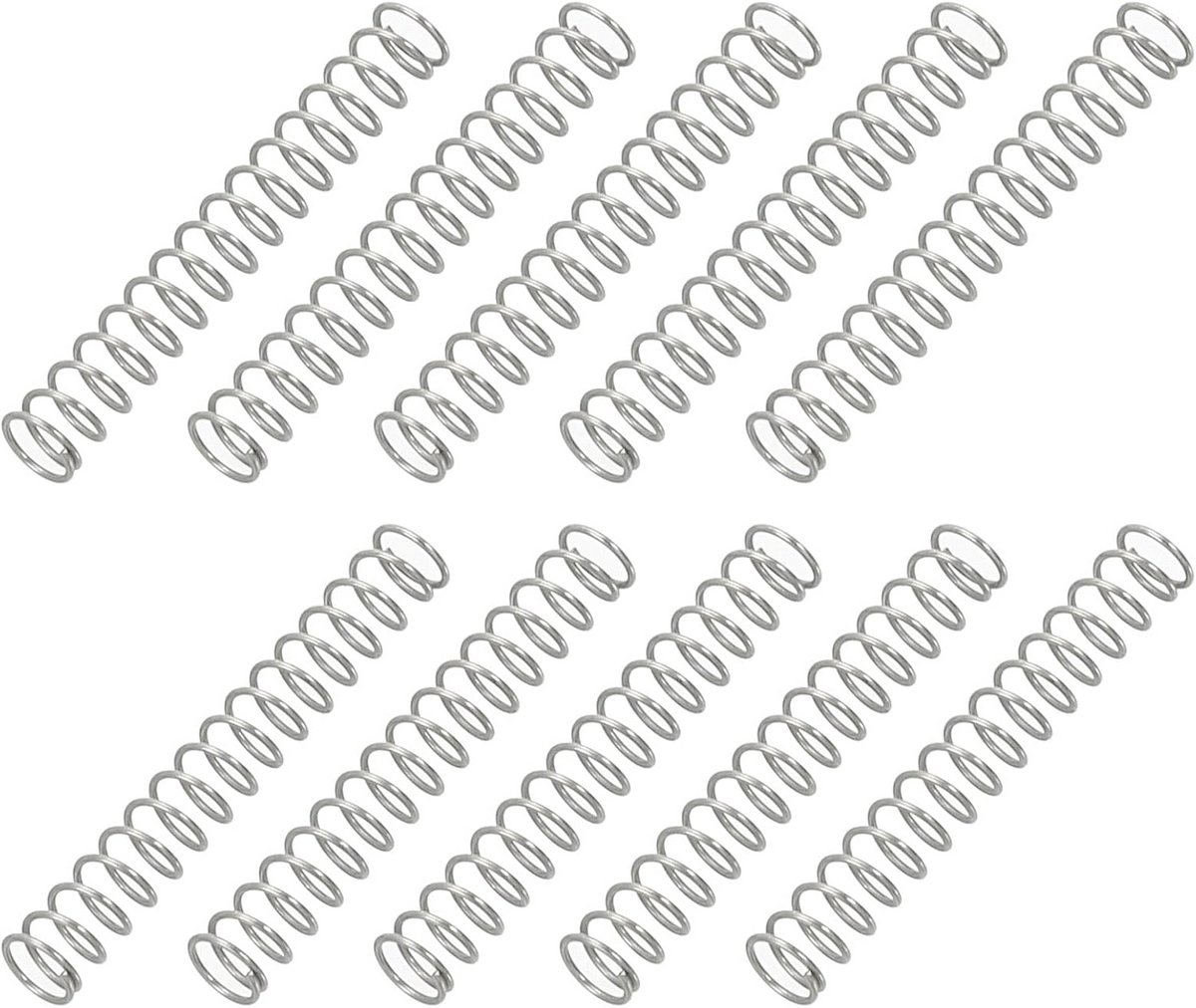 Set van 10 Roestvrijstalen Compressieveren 0.3mm Draaddiameter 3mm Buitendiameter