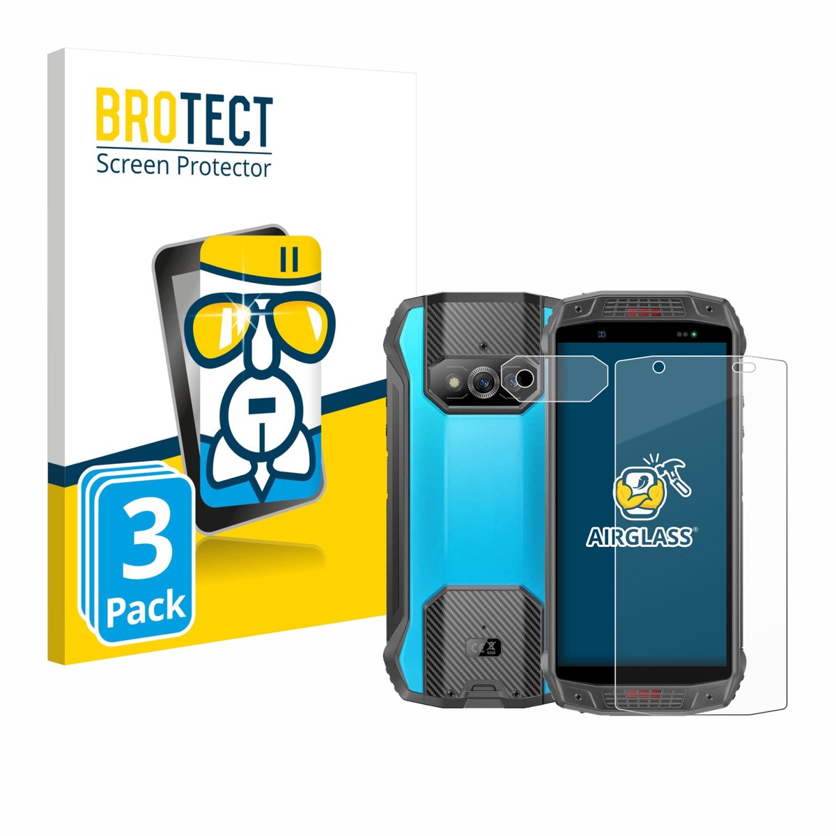 Screenprotector 3 Stuks voor Ulefone Armor 15 (Voor+Camera) Beschermglas transparant