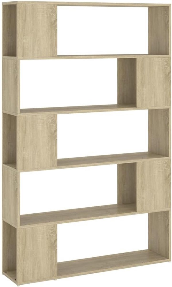Boekenkast en Kamerscherm 5 Vakken 100x24x155 cm Sonoma Eiken