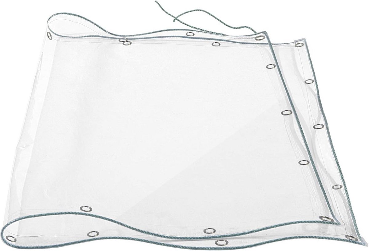 Transparant PVC Zeil 1.8x3m Waterdicht met Zeilringen - UV-bestendig en Sterk Voor Tuin en Buiten