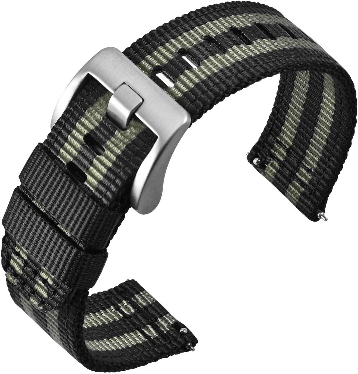 Nylon horlogeband met snelontgrendeling voor heren - Militaire stijl en stevige kwaliteit in 18mm, 20mm, 22mm