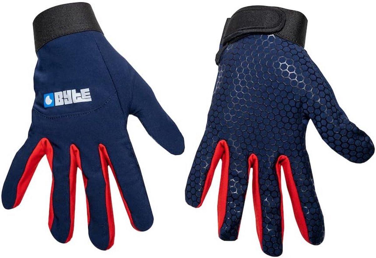 Huid Hockey Handschoenen Marine Rood XXXS