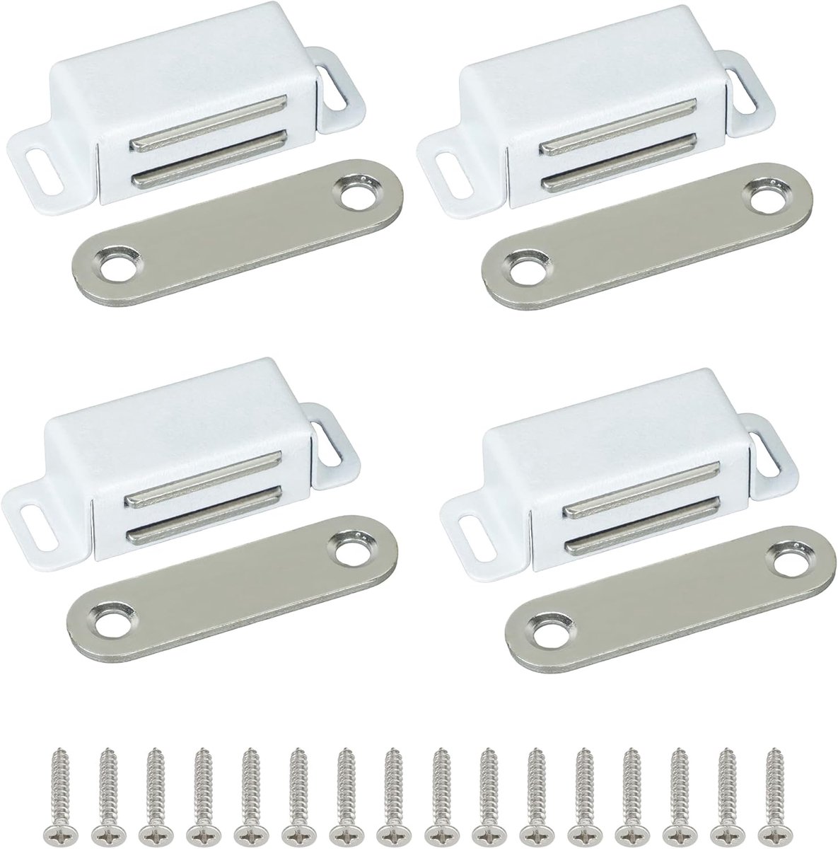 Deurmagneet - Holding Force 6 kg - Magneetsluiting voor Kast en Deur - Magneetsnapper - Deursluiter - Deurvanger - 4 Stuks - Wit - van Imperatoris