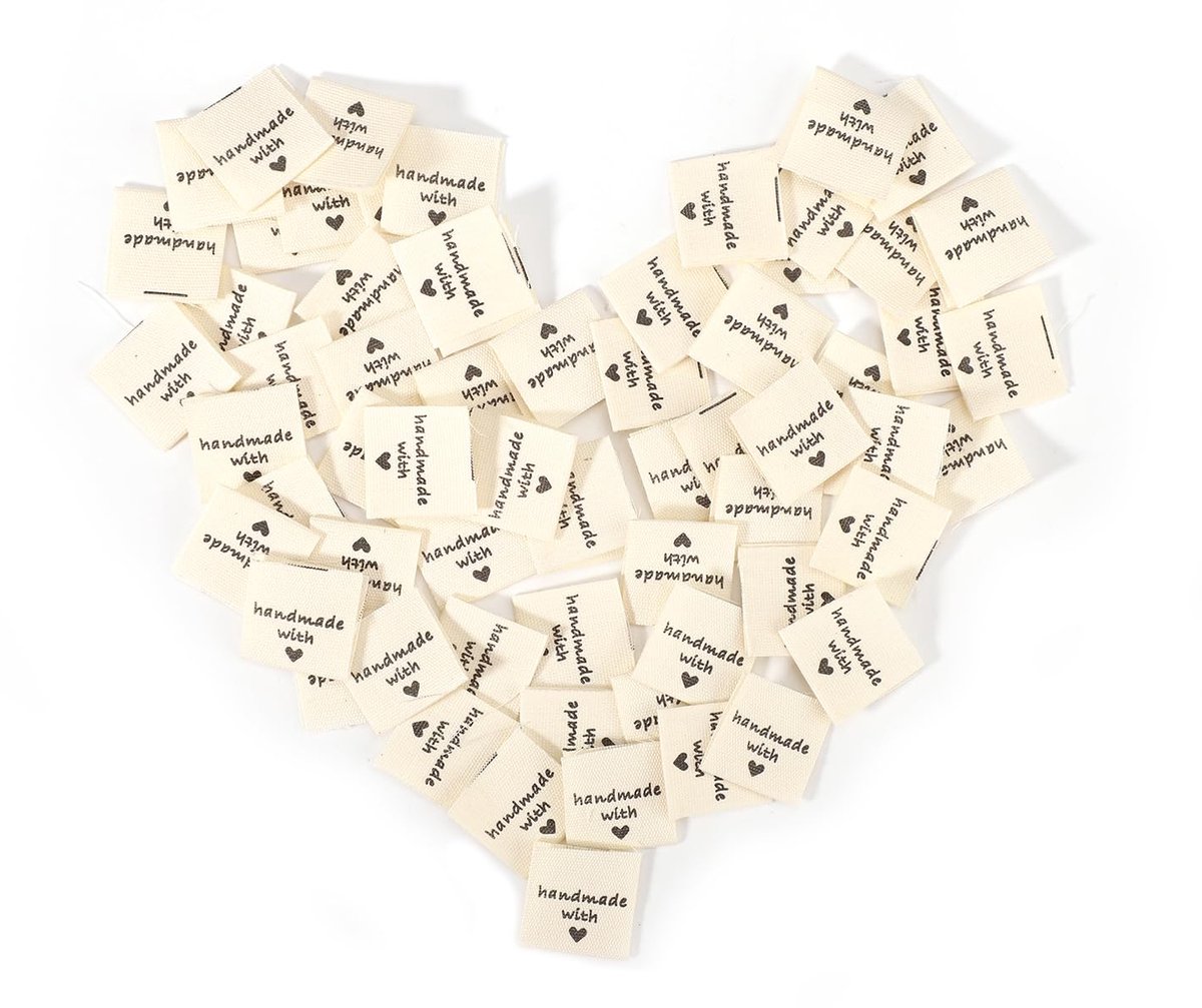 Naai Etiketten - Handmade met Liefde - 120 Stuks