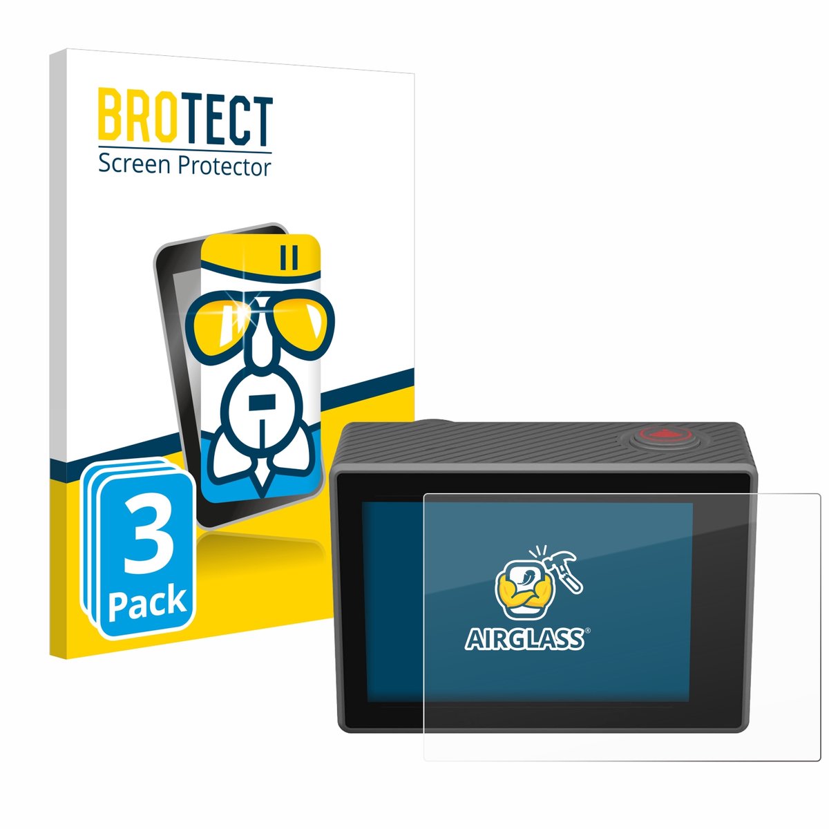 Screenprotector 3 Stuks voor Akaso V50 Elite Beschermglas transparant