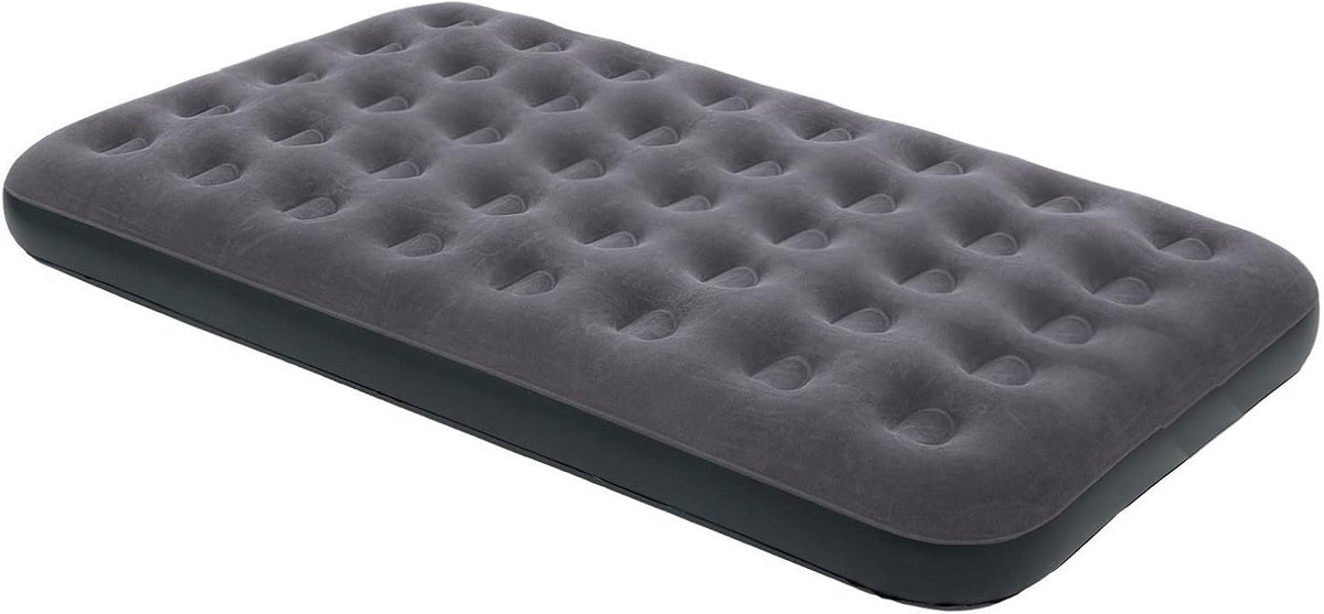 Luxe Tweepersoons Luchtbed Velours - Blauw - 185x134 cm - Inclusief Quick-Release Ventiel