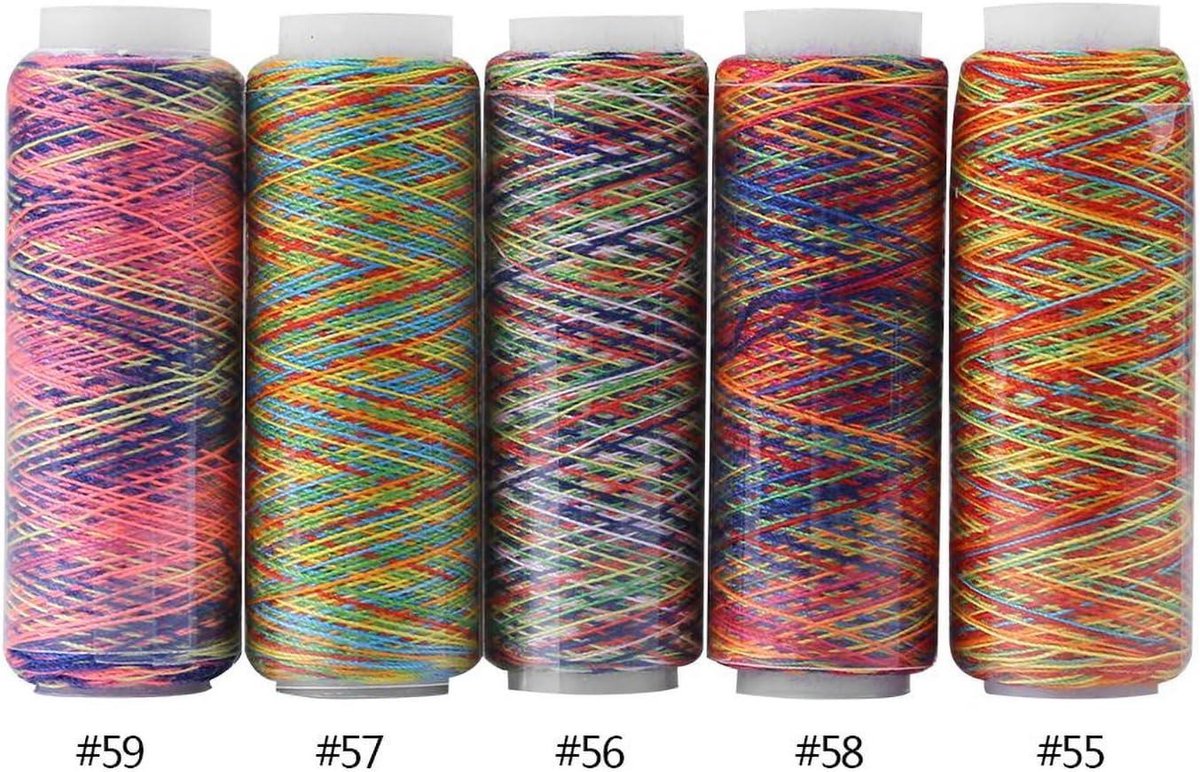 Borduurdraad Set - Variegelde Borduurdraad Voor Borduurmachine - 5 Stuks