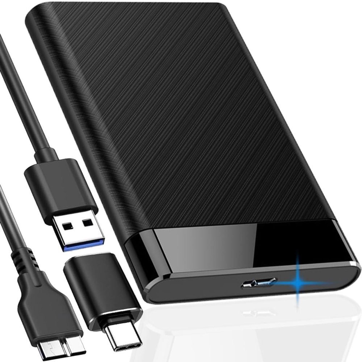 Externe Behuizing Harde Schijf - USB 3.0, 2,5 inch, 5 Gbps, Sata III, HDD SSD, UASP, Zwart
