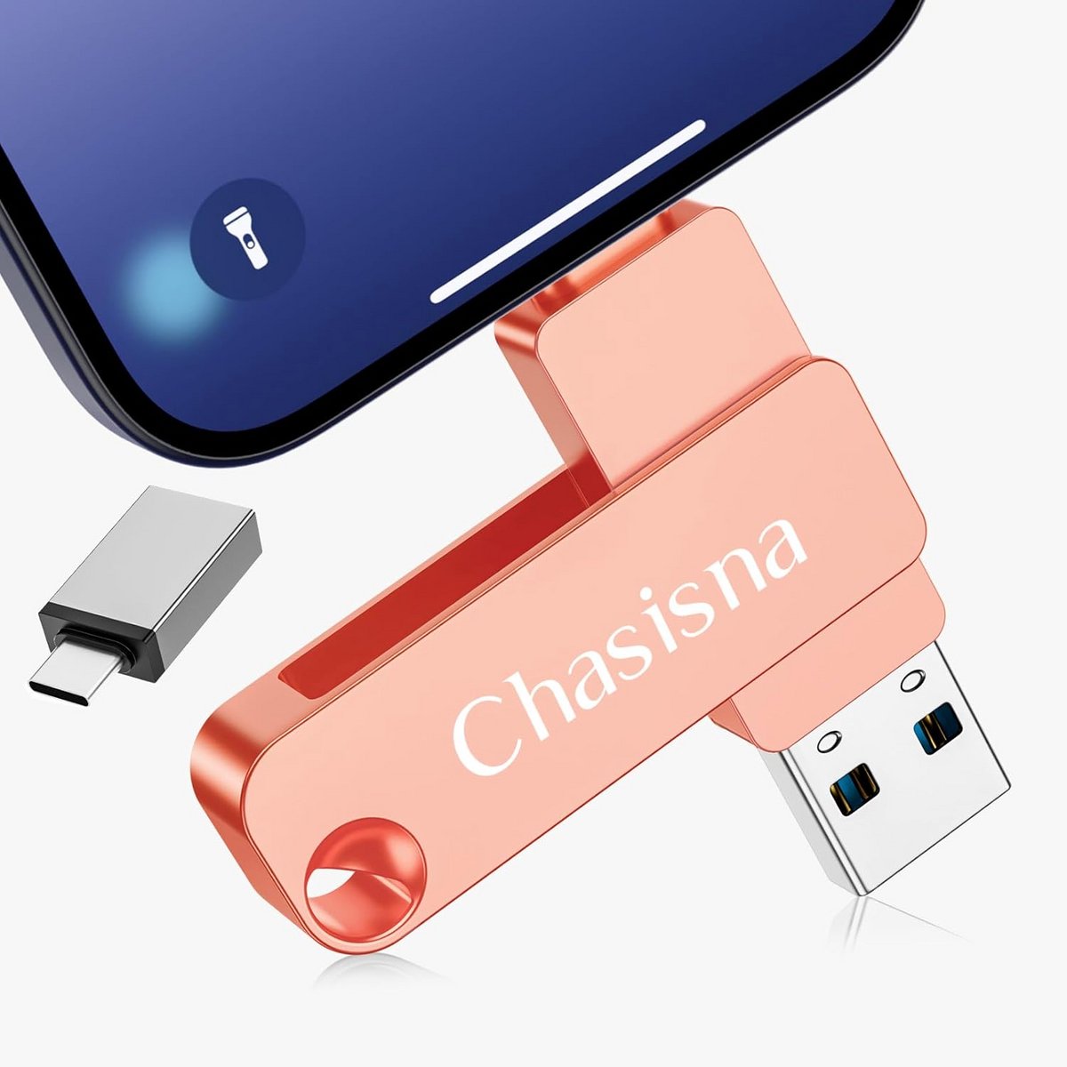 Image of 128 GB USB Stick voor Telefoon, Tablet en PC - 3-in-1 Geheugenstick met USB, Type-C en Lightning