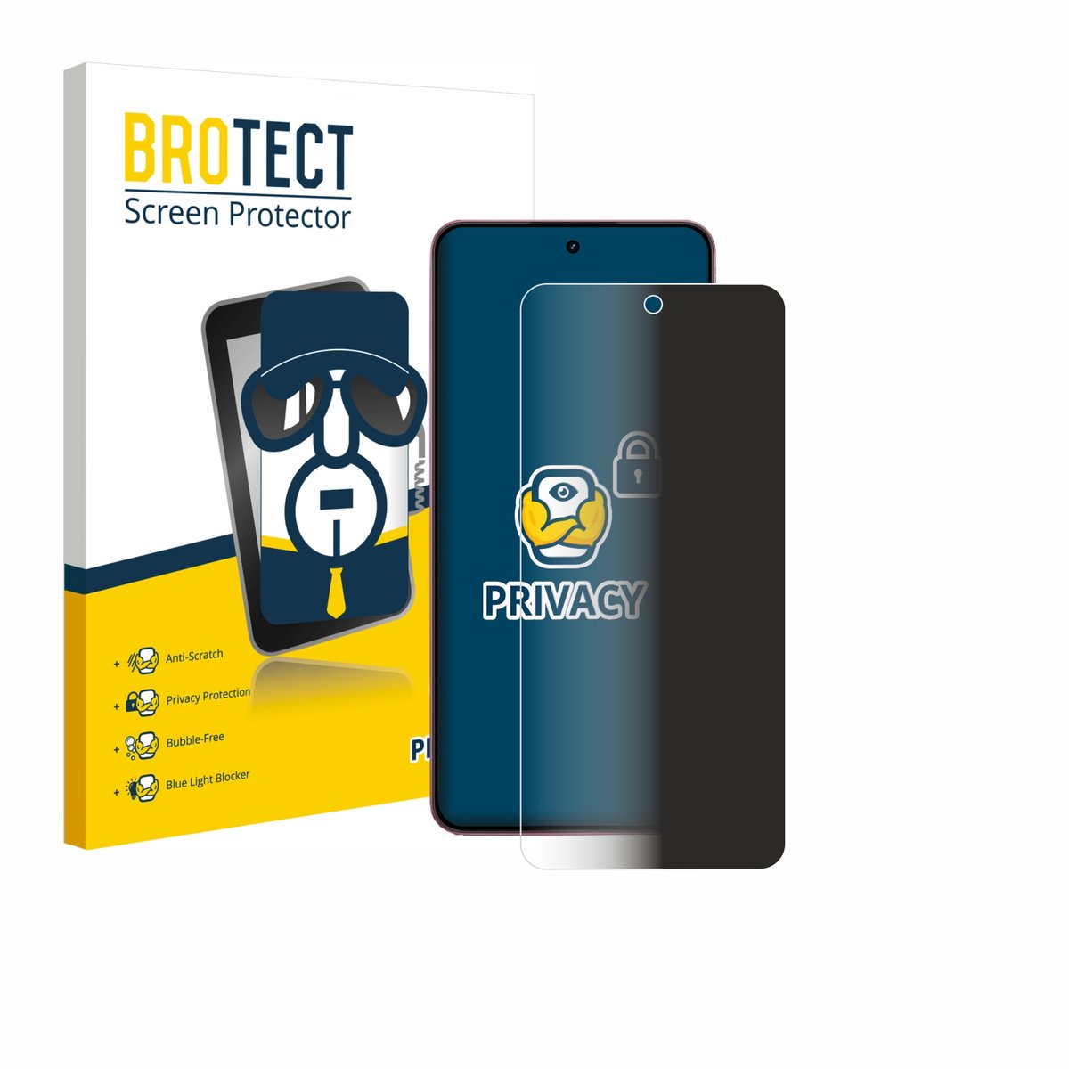 BROTECT - privacy screenprotector voor realme P4 - Folie Beschermfolie Blauwlichtfilter