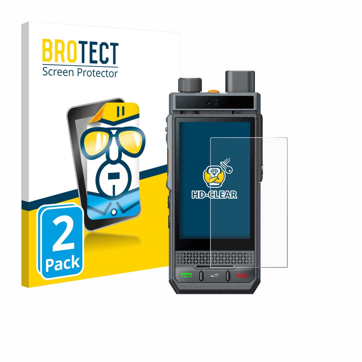 BROTECT - Screenprotector voor Hytera P60 - Folie Beschermfolie transparant 2 Stuks