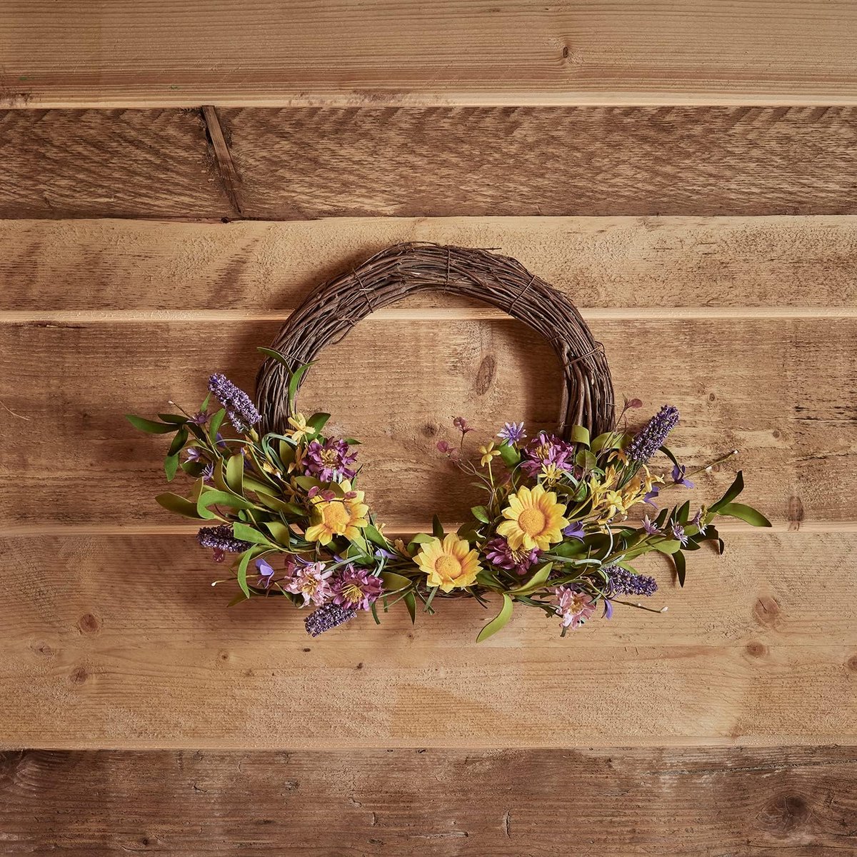 Halve Bloemenkrans 50cm voor Voordeur Lente en Zomer Decoratie
