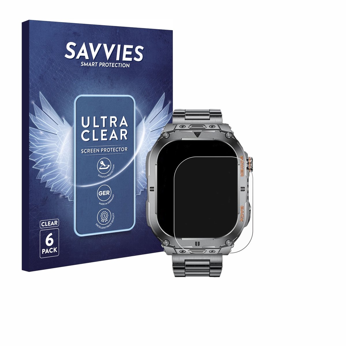 Savvies - Screenprotector voor SUNKTA EF9-A 2.13" - Folie Beschermfolie transparant 6 Stuks