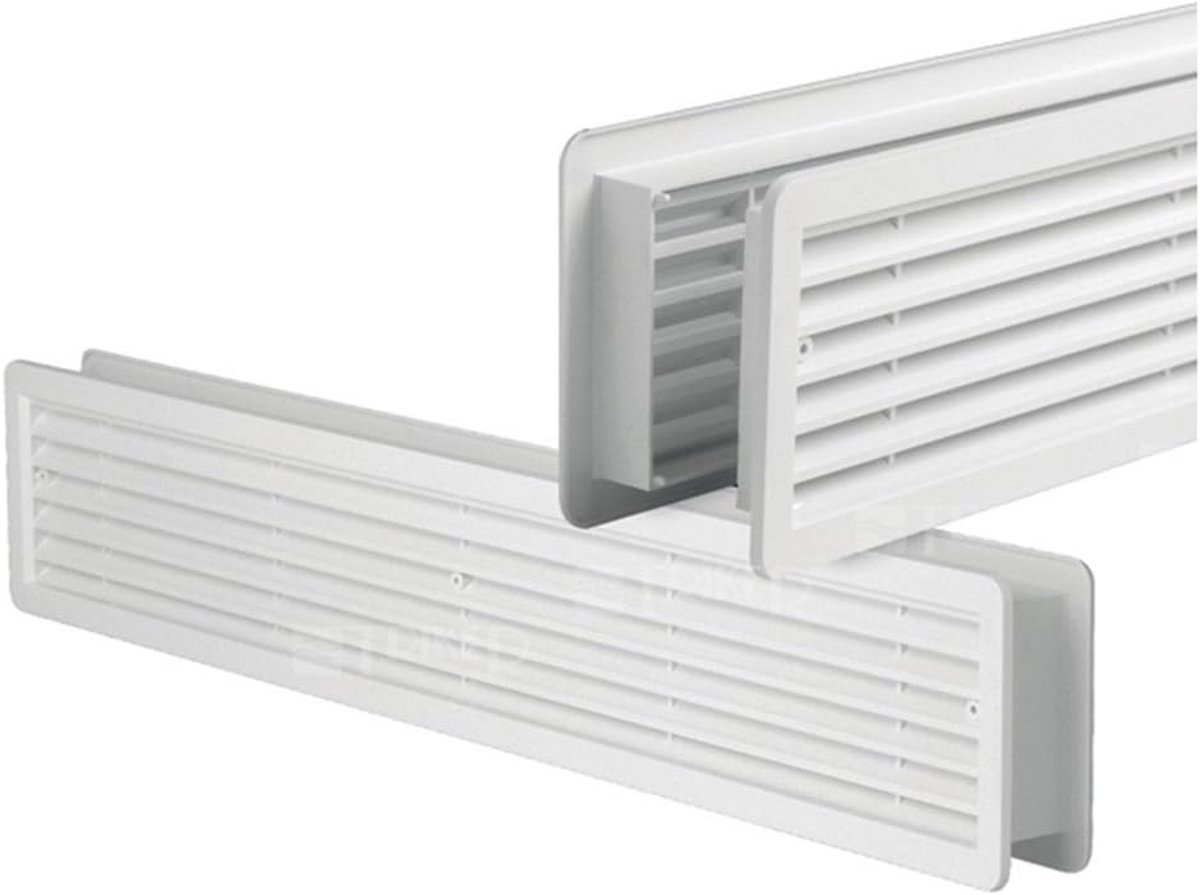Ventilatierooster voor Deur Wit 400 x 130 mm - UV-bestendig en Duurzaam Kunststof