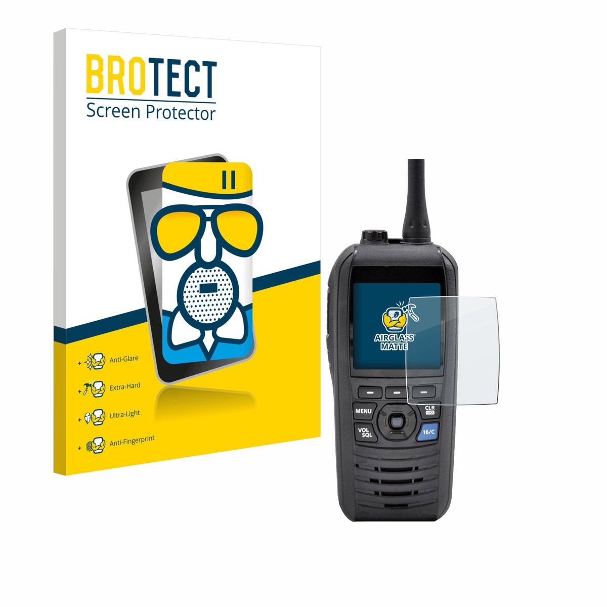BROTECT - Screenprotector voor Icom IC-M94D - Folie Beschermfolie Beschermglas matte