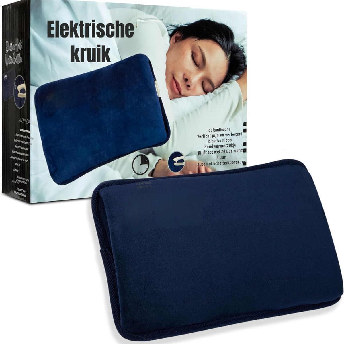 SVN® Elektrische kruik - Kruik - Kruik elektrische - Marineblauw - 26cmx 19cmx 8 cm; 1.52 kg